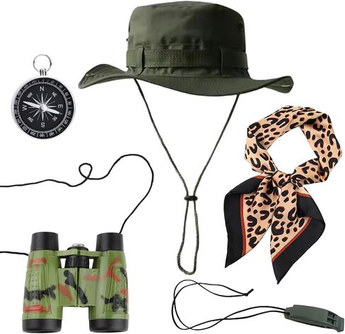 Xerteam Women's Safari Costume Set 5 Pcs Safari Cosplay Costume Adult Zoo Keeper Outfit for Halloween Cosplay Rave Party in Saudi Arabia