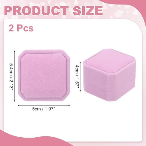 MECCANIXITY 2Pcs Velvet Earring Box, Classic Stud Earring Gift Boxes Elegant Jewelry Display Case for Proposal Engagement Wedding Birthday, Pink in Kuwait