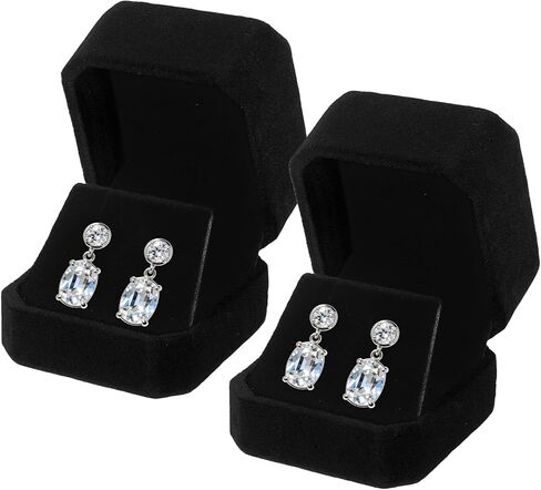 MECCANIXITY 2Pcs Velvet Earring Box, Classic Stud Earring Gift Boxes Elegant Jewelry Display Case for Proposal Engagement Wedding Birthday, Pink in Kuwait