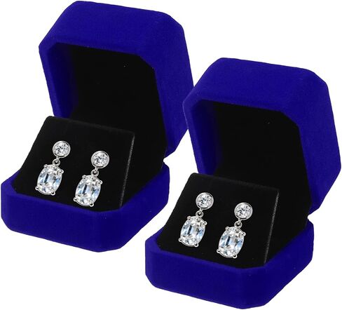 MECCANIXITY 2Pcs Velvet Earring Box, Classic Stud Earring Gift Boxes Elegant Jewelry Display Case for Proposal Engagement Wedding Birthday, Pink in Kuwait