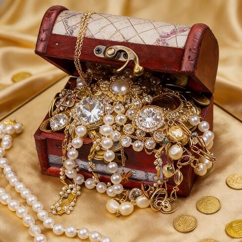 2 Pcs Map Pattern Retro Wooden Box Organizer with Clasp, 3.14×2.55×2.36 Inch Small Vintage Jewelry Treasure Lock Container Case Treasure Chest Storage for Women Jewelry Storage Gift Decoration in Saudi Arabia