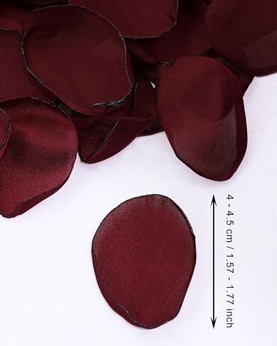 Penta Angel Silk Rose Petals 100Pcs Satin Flower Petals for Wedding Flower Girl Basket Table Centerpieces Scatter Confetti Bridal Shower Party Decoration (Burgundy) in Kuwait