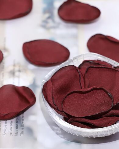 Penta Angel Silk Rose Petals 100Pcs Satin Flower Petals for Wedding Flower Girl Basket Table Centerpieces Scatter Confetti Bridal Shower Party Decoration (Burgundy) in Kuwait
