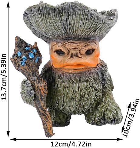 Forest Wizard Troll Figurine - 5.4" Resin Garden Gnome Statue with Staff, Tree Spirit Decor for Indoor Outdoor, Fantasy Shelf Decoration, Handmade Mythical Creature Sculpture for Home & Office in Saudi Arabia