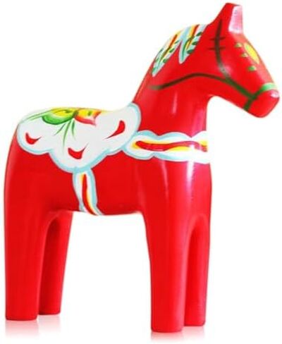 Hand Painted Swedish Wooden Dala Horse Figurine (Red) 6.3",Dala Horse Gifts, Suitable for Family Living Room & Home Decoration (6.3 inch) in Kuwait