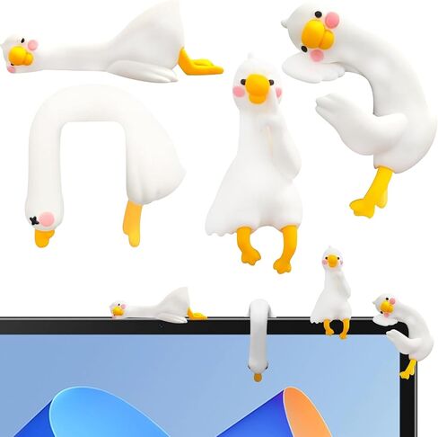 4 PCS Mini Goose Figurines Desk Accessories - Cute Funny Goose Decorations for Computer Monitor, Car Dashboard & Office Desk, Small Resin Goose Decor Set for Aesthetic Workspace Gift in Saudi Arabia