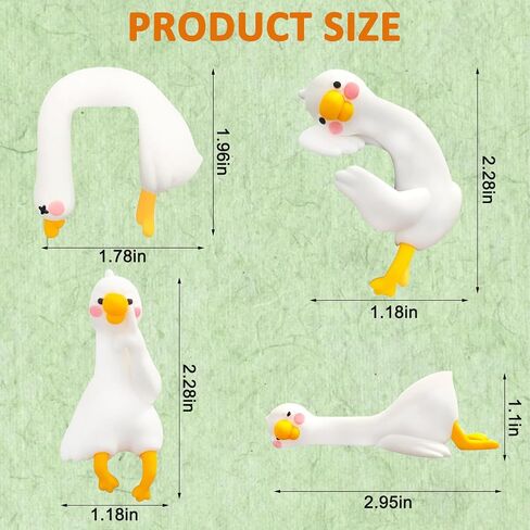 4 PCS Mini Goose Figurines Desk Accessories - Cute Funny Goose Decorations for Computer Monitor, Car Dashboard & Office Desk, Small Resin Goose Decor Set for Aesthetic Workspace Gift in Saudi Arabia