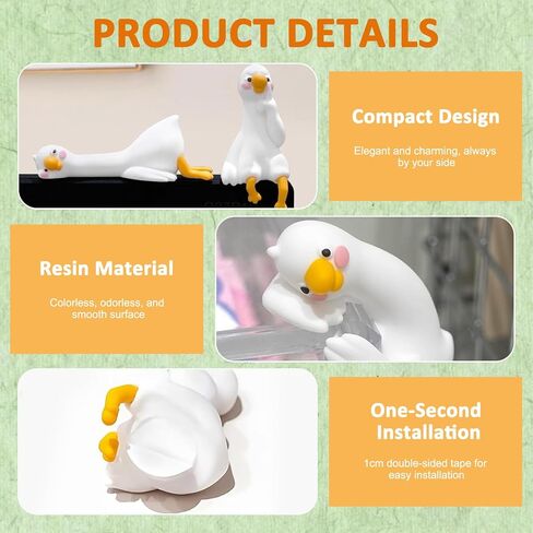 4 PCS Mini Goose Figurines Desk Accessories - Cute Funny Goose Decorations for Computer Monitor, Car Dashboard & Office Desk, Small Resin Goose Decor Set for Aesthetic Workspace Gift in Saudi Arabia