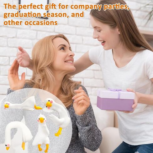 4 PCS Mini Goose Figurines Desk Accessories - Cute Funny Goose Decorations for Computer Monitor, Car Dashboard & Office Desk, Small Resin Goose Decor Set for Aesthetic Workspace Gift in Saudi Arabia