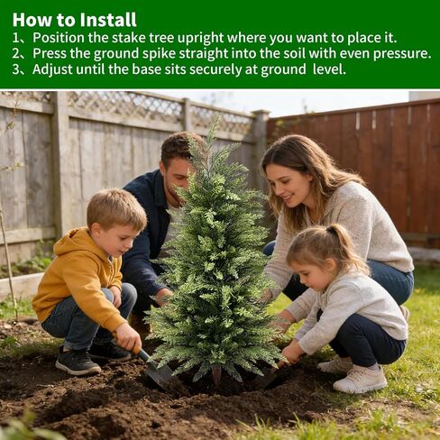 3FT Artificial Cedar Topiary Trees Set of 2, Real Touch & Dual-Tone Faux Cypress with Ground Spike, UV Resistant Realistic Fake Evergreen Shrubs for Indoor Outdoor Garden, Porch, Office Decor in Kuwait
