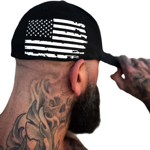 The Drive Clothing "USA Flag Hat for Men & Women | Funny Offensive Fitted Baseball Cap | Cotton Blend Stretch Fit Cap in Saudi Arabia