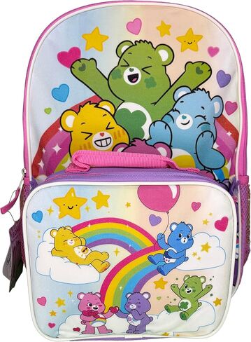 Fast Forward Kids Backpack & Lunch Bag Set – Care Bears 5 16" Lightweight School Bookbag with Insulated Lunch Bag – Perfect for Preschool & Elementary Girls in Saudi Arabia