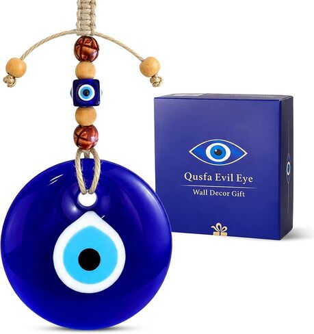 4.2" Evil Eye Decor Wall Hanging, Turkish Evil Eye Ornament, Blue Glass Evil Eye Charm, Protection Amulet for Home Decor, Door Hanging, Lucky Gift, Ojo Turco in Saudi Arabia
