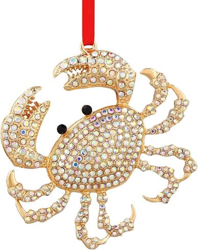 SICOHOME Dolphin Ornaments for Christmas Tree - Coastal Sea Ocean Hawaii Beach Themed Christmas Hanging Ornament with Rhinestones for Christmas Tree Gifts for Ocean Lover, Nautical Enthusiast - Pink in Saudi Arabia