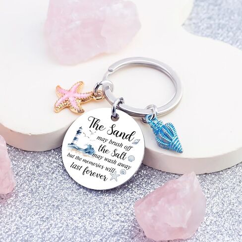 Beach Gifts for Women Friends Beach Keychain Themed Gifts Coastal Beachy Stuff for Teen Girls Summer Seashell Keychain Accessories for Beachy Lovers in Kuwait
