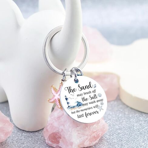 Beach Gifts for Women Friends Beach Keychain Themed Gifts Coastal Beachy Stuff for Teen Girls Summer Seashell Keychain Accessories for Beachy Lovers in Kuwait
