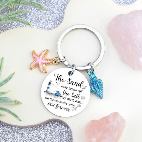 Beach Gifts for Women Friends Beach Keychain Themed Gifts Coastal Beachy Stuff for Teen Girls Summer Seashell Keychain Accessories for Beachy Lovers in Kuwait