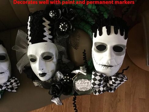 Set of 2 - White Face Masks - 1 Male and 1 Female - Halloween Mardi Gras Etc. Costume Accessory in Kuwait