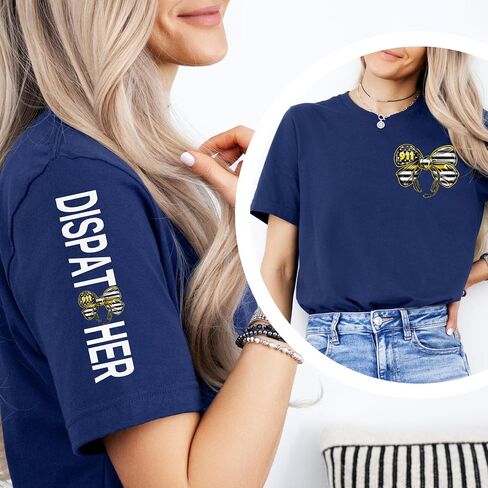 قميص مرسل 911 مخصص، قميص مرسل شخصي، تي شيرت لاستقبال مكالمات الطوارئ هدية لمشغل 911 متعدد in Kuwait