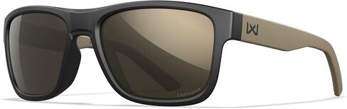 نظارات شمسية Wiley X Ovation Captivate، نظارات أمان للرجال والنساء، حماية للعين من الأشعة فوق البنفسجية للرماية وصيد الأسماك وركوب الدراجات والرياضات الشديدة، إطارات سوداء وتان، عدسات ملونة مرآة من التنجستن in Kuwait