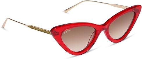 DIFF Emily in Paris | Mindy Cat Eye Designer Sunglasses for Women | UV400 Protection | Rouge Vogue + Warm Brown in Kuwait