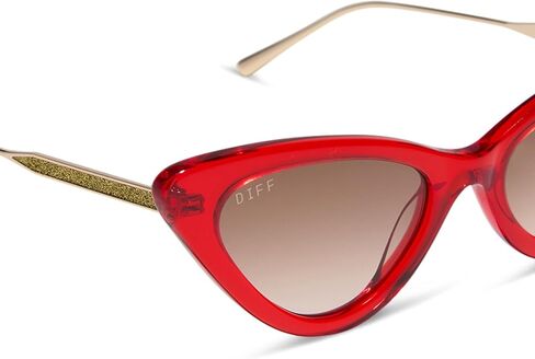 DIFF Emily in Paris | Mindy Cat Eye Designer Sunglasses for Women | UV400 Protection | Rouge Vogue + Warm Brown in Kuwait