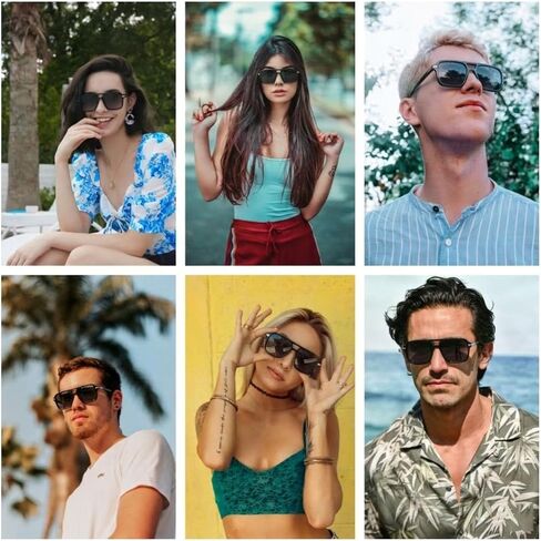 نظارات شمسية كلاسيكية كلاسيكية طراز Aviator للنساء والرجال مربعة وجسر مزدوج للحماية من الأشعة فوق البنفسجية، ظلال كلاسيكية من التسعينيات in Kuwait