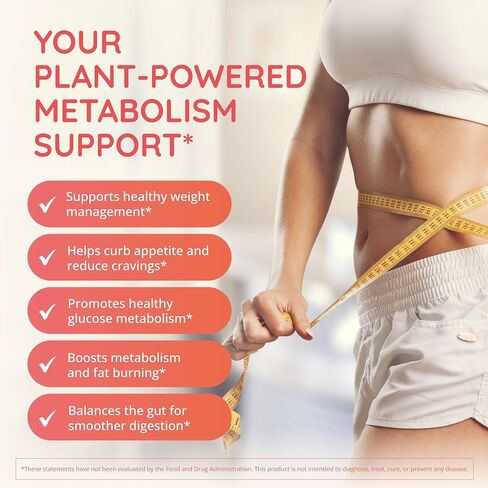 Happy Healthy Hippie GLP-1 Supplement (Metabolaid™ + Chromium) + Appetite Suppressant for Women | Metabolism Booster (AMPK) for Weight | Belly Fat Burner | Hunger & Cravings Control - 30 Vegan Caps in Saudi Arabia