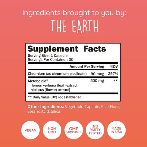Happy Healthy Hippie GLP-1 Supplement (Metabolaid™ + Chromium) + Appetite Suppressant for Women | Metabolism Booster (AMPK) for Weight | Belly Fat Burner | Hunger & Cravings Control - 30 Vegan Caps in Saudi Arabia