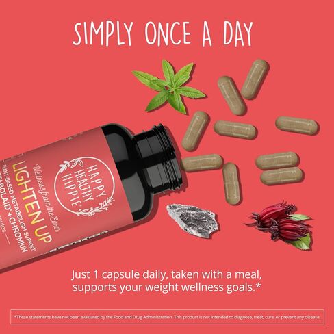 Happy Healthy Hippie GLP-1 Supplement (Metabolaid™ + Chromium) + Appetite Suppressant for Women | Metabolism Booster (AMPK) for Weight | Belly Fat Burner | Hunger & Cravings Control - 30 Vegan Caps in Saudi Arabia