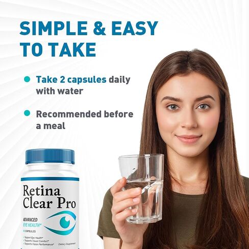 (3 Pack) Retina Clear Pro Capsules - Official Retina Clear Pro Advanced Eye Health Support Pills, Natural RetinaClear Supplement Vitamins Overall Wellness & Support Reviews, 180 Capsules for 3 Months in Saudi Arabia