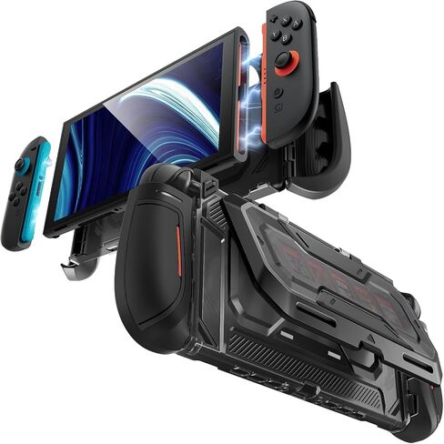 Mumba Dockable for Nintendo Switch 2 Case مع Flip Stand ، [Titan] Switch Switch 2 Grip Grip Wover يحمل 5 بطاقات لعبة و 2 TF Cards TPU accessories و Quick-Release Joy-Con Design (Black) in Kuwait