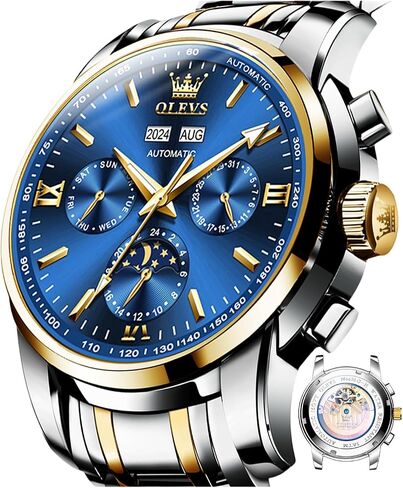 OLEVS Men's Watches Brown Leather with Date,Casual Watches for Men,Large Face Watches Men,Chronograph Mens Watch,Sport Waterproof Business Dress Analog Quartz Men's Wrist Watches Reloj De Hombre in Kuwait