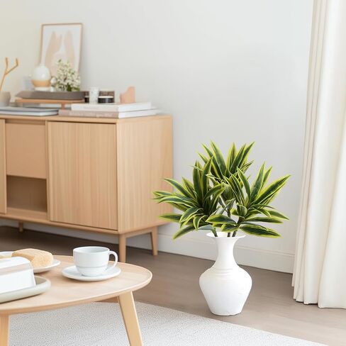 3PCS Dracaena Artificial Plant,25" Realistic Fake Greenery Plants with Branches,Faux Agave Plant Stems for Vases for Decoration,UV Resistant Artificial Greenery Plant Decor for Indoor Outdoor in Saudi Arabia