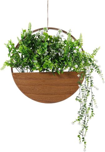 Fake Hanging Plants Artificial Plants Indoor, Faux Plants Eucalyptus in Pot for Living Room Bathroom Wall Décor, Outdoor Porch Decorations, Farmhouse Home Office Décor（Black） in Saudi Arabia