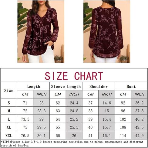 Women's Long Sleeve Tunic Tops Casual Loose Fit Floral Blouses Mesh Pleated Layered Shirt S-XXL in Kuwait
