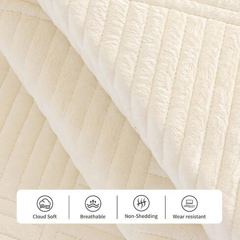 Couch Cover for Sofa, Diamond-Shaped Sofa Covers for Pets Washable, Funny Fuzzy Couch Arm Covers Protector, Non Slip Furniture Slipcovers for sectional Cover(1PC, Beige White, 28"×28") in Saudi Arabia