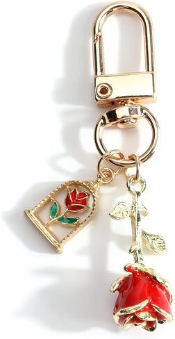 Rose Keychain Elegant Flower Keycharm for Women Romantic Gift for Girlfriend and Best Friends in Kuwait