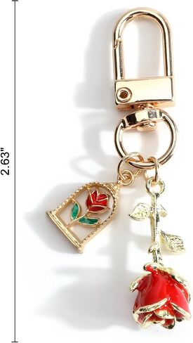 Rose Keychain Elegant Flower Keycharm for Women Romantic Gift for Girlfriend and Best Friends in Kuwait