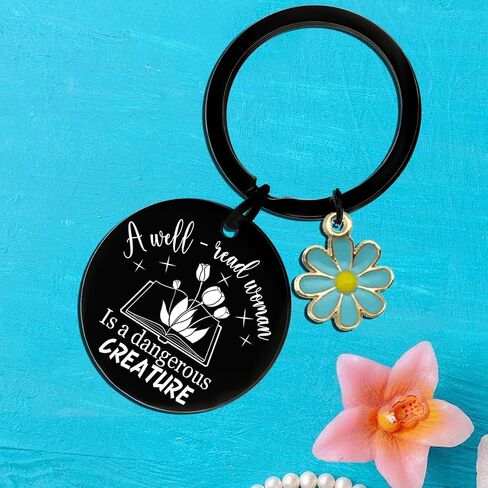 Book Lovers Keyring for Women Gift for Bookworm Librarians Reader Bookish Gift for Friend Christmas Birthday Gift for Book Lovers in Saudi Arabia