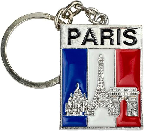 THE ARTISAN'S WHISPER Paris Eiffel Tower Keychain, French Flag Keyring, France Pride Key Ring, Gift For Paris Traveler France Lover, Arc De Triomphe Bag Charm, French Travel Souvenir Key Accessory in Saudi Arabia