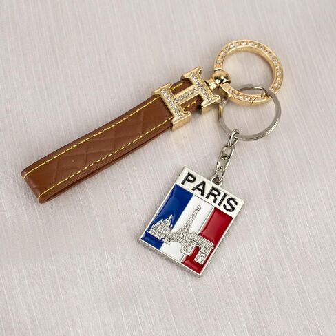 THE ARTISAN'S WHISPER Paris Eiffel Tower Keychain, French Flag Keyring, France Pride Key Ring, Gift For Paris Traveler France Lover, Arc De Triomphe Bag Charm, French Travel Souvenir Key Accessory in Saudi Arabia