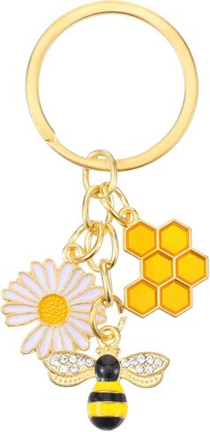 Mabor Bee Keychain - Cute Honey Bee Charm Keyring for Women, Car, Purse, Backpack, Wallet - Bees Gift in Kuwait