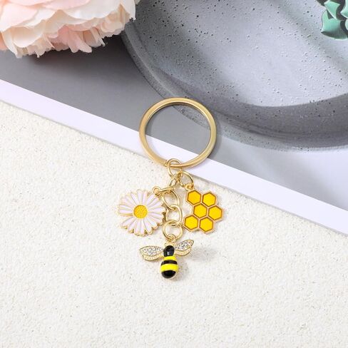 Mabor Bee Keychain - Cute Honey Bee Charm Keyring for Women, Car, Purse, Backpack, Wallet - Bees Gift in Kuwait