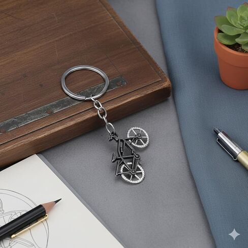 Vintage Bicycle Keychain - Cycling Travel Keychains Bag Charms for Woman Bicycles Accessory with Antique Silver Finish and Industrial Style ,Cool Key Chains Gifts for Cycling Enthusiasts and Men in Saudi Arabia