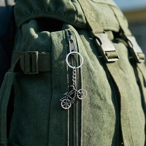Vintage Bicycle Keychain - Cycling Travel Keychains Bag Charms for Woman Bicycles Accessory with Antique Silver Finish and Industrial Style ,Cool Key Chains Gifts for Cycling Enthusiasts and Men in Saudi Arabia