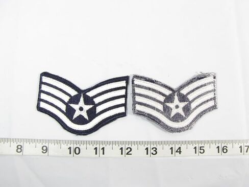 1 Pair New Military USAF Air Force SSgt E5 Uniform Chevrons Stripes Rank 3 1/2" Staff Sergeant E3 in Kuwait