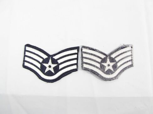 1 Pair New Military USAF Air Force SSgt E5 Uniform Chevrons Stripes Rank 3 1/2" Staff Sergeant E3 in Kuwait