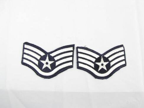 1 Pair New Military USAF Air Force SSgt E5 Uniform Chevrons Stripes Rank 3 1/2" Staff Sergeant E3 in Kuwait