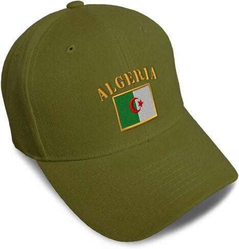Speedy Pros Baseball Caps for Men & Women Embroidered Algeria Flag Algerian Al-Jaz Ir Berber Algiers Acrylic in Kuwait
